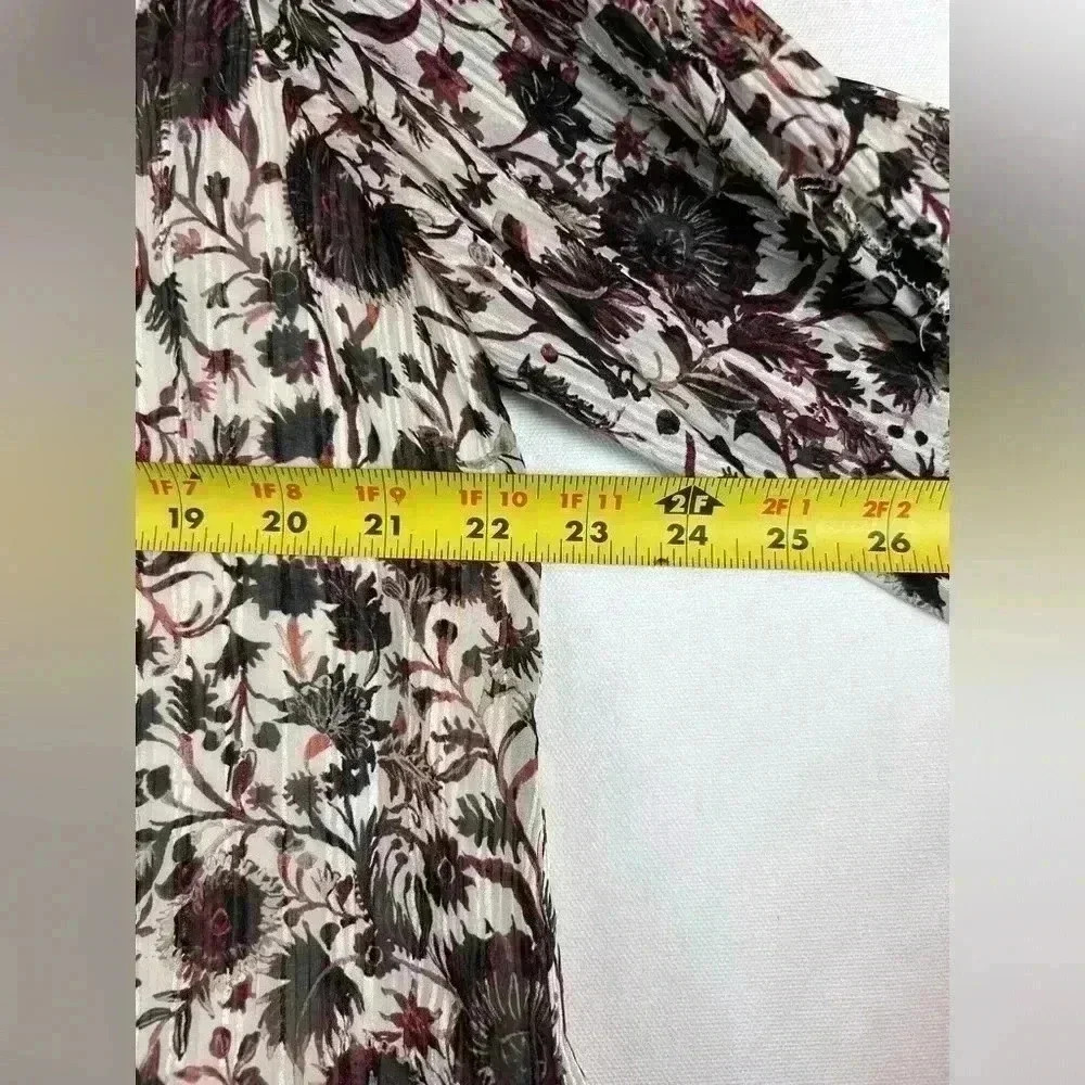 Marie Oliver Haley silk blend blouse size 1 (large)Ember Harvest ruffle flowy - Picture 9 of 9